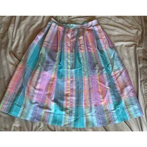 Handmade plaid circle skirt midi vintage